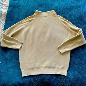 Tahari Gold Shimmer Mock Neck Sweater